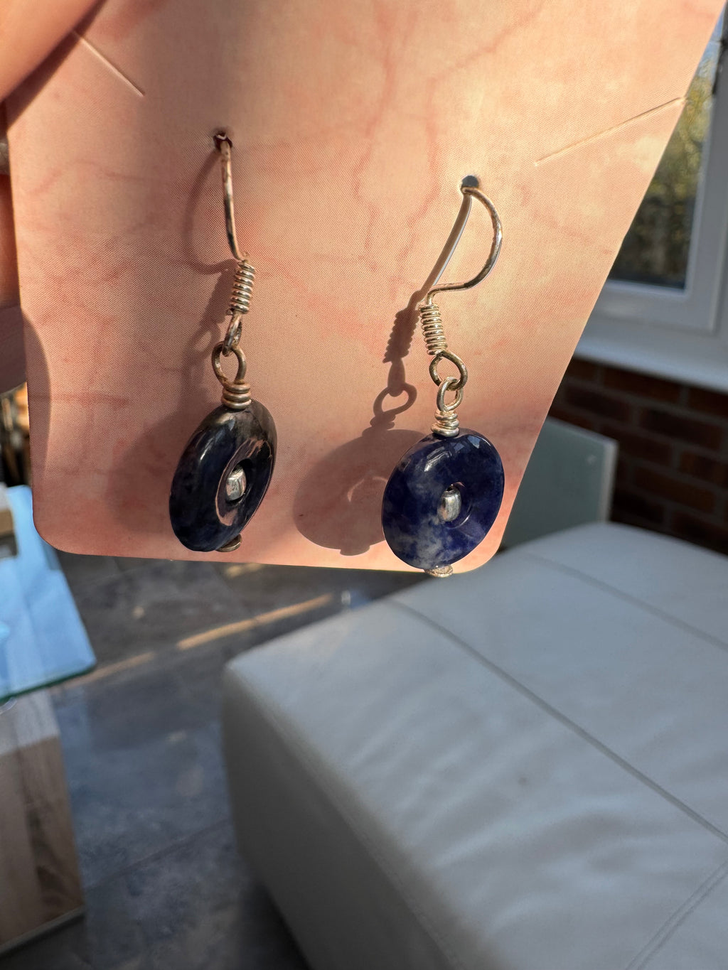 Sodalite doughnut earrings