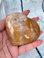 Golden healer quartz heart
