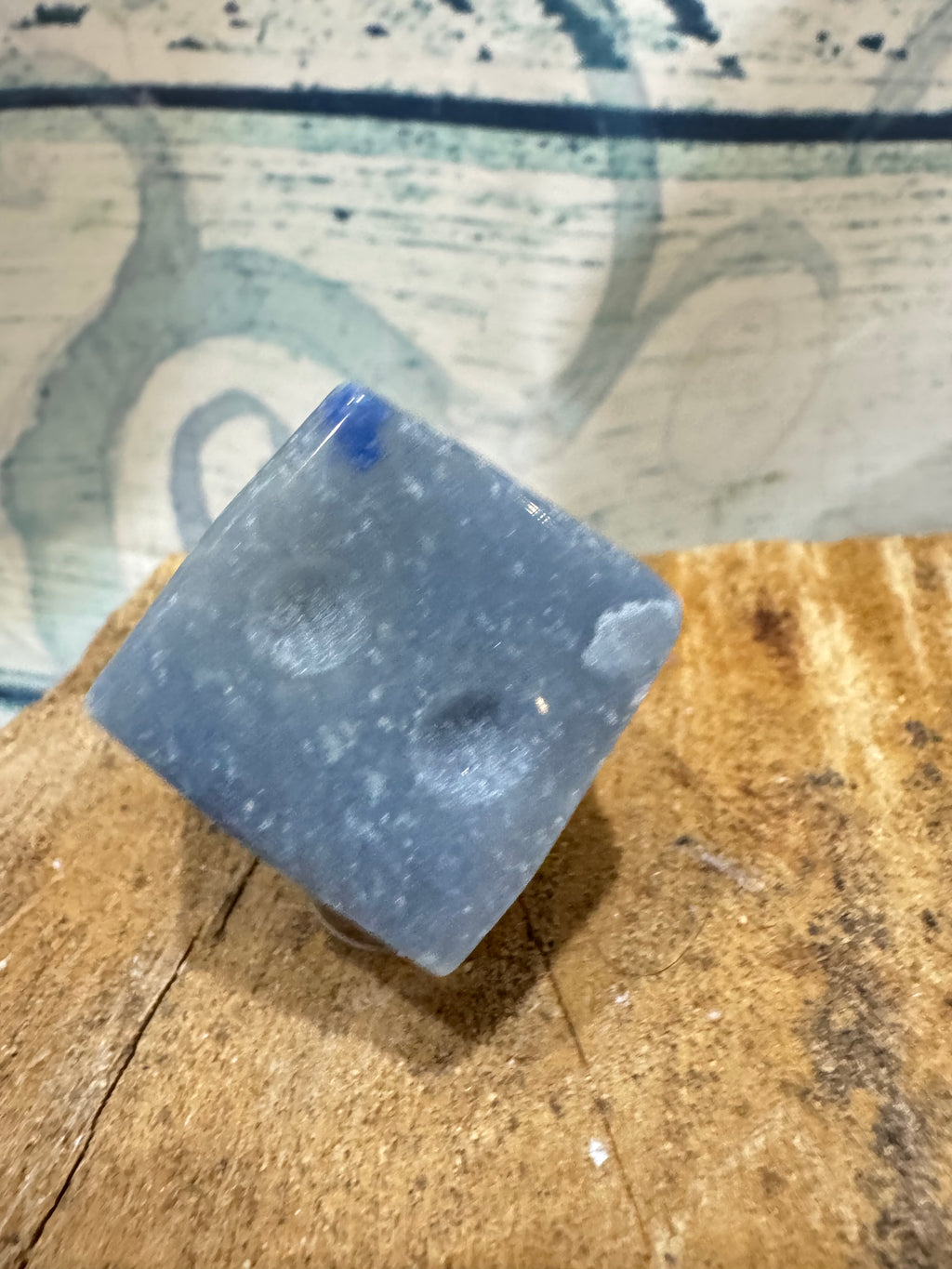 Carved Blue Aventurine dice