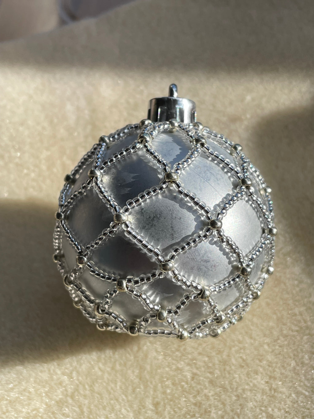 Silver Beaded ornament