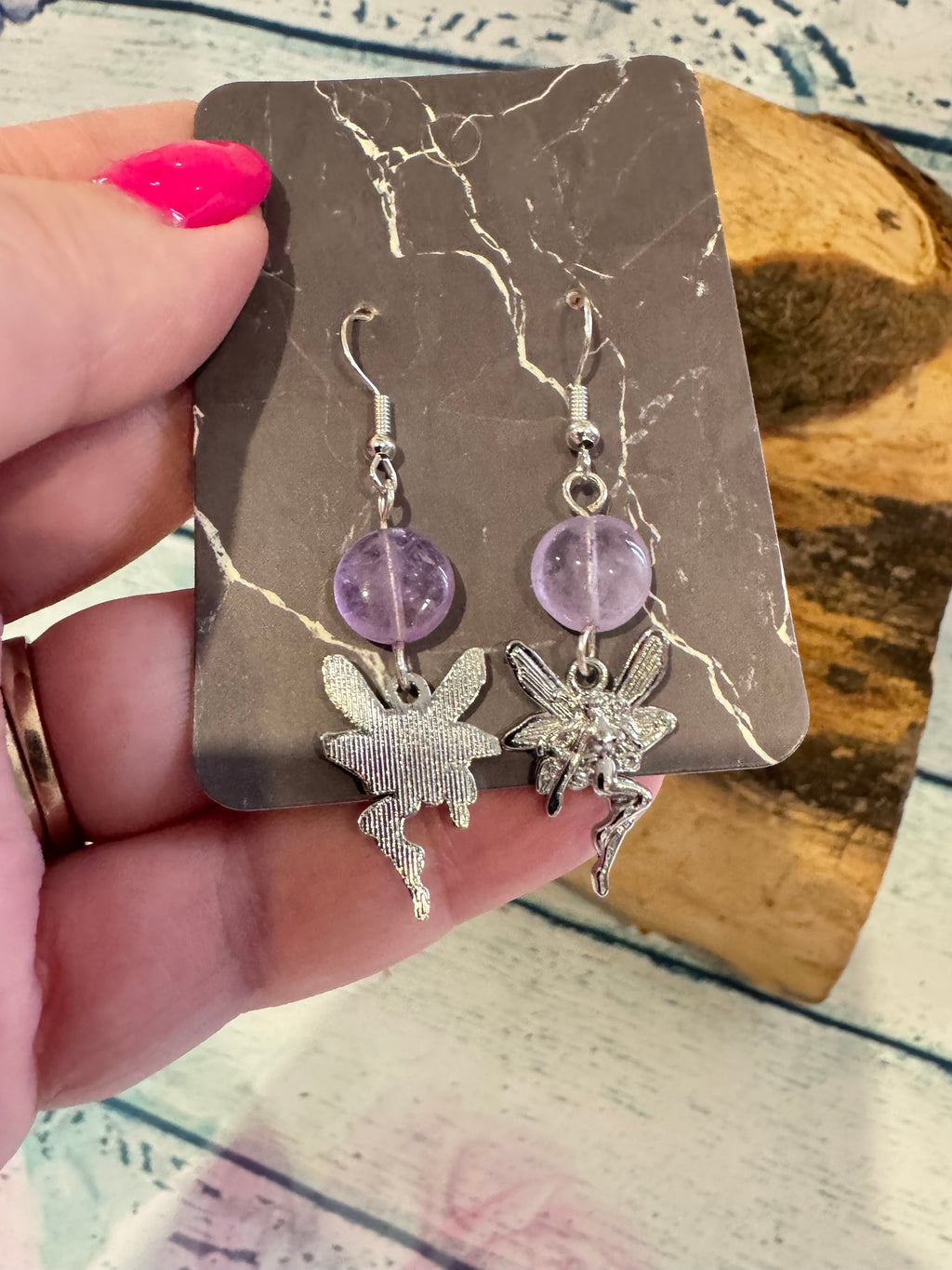 Amethyst fairy earrings
