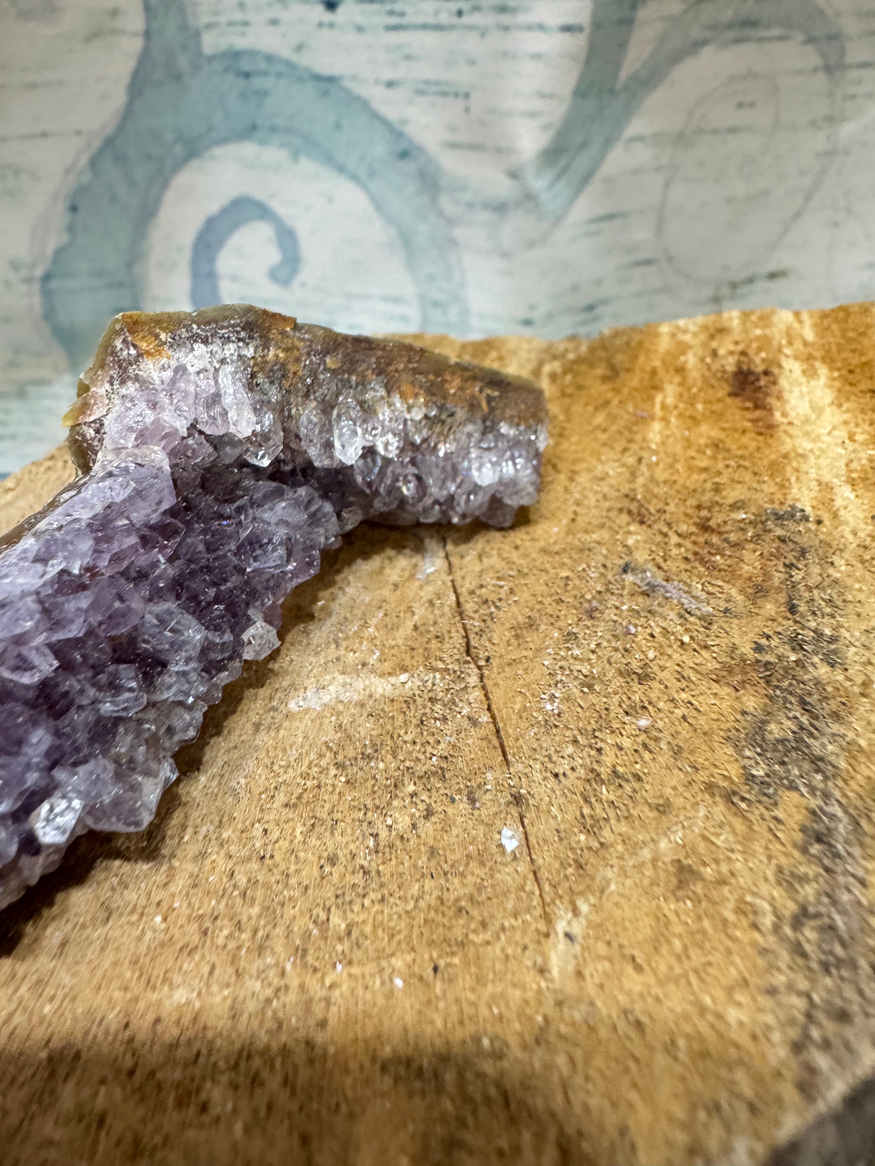 Raw amethyst crystal cluster
