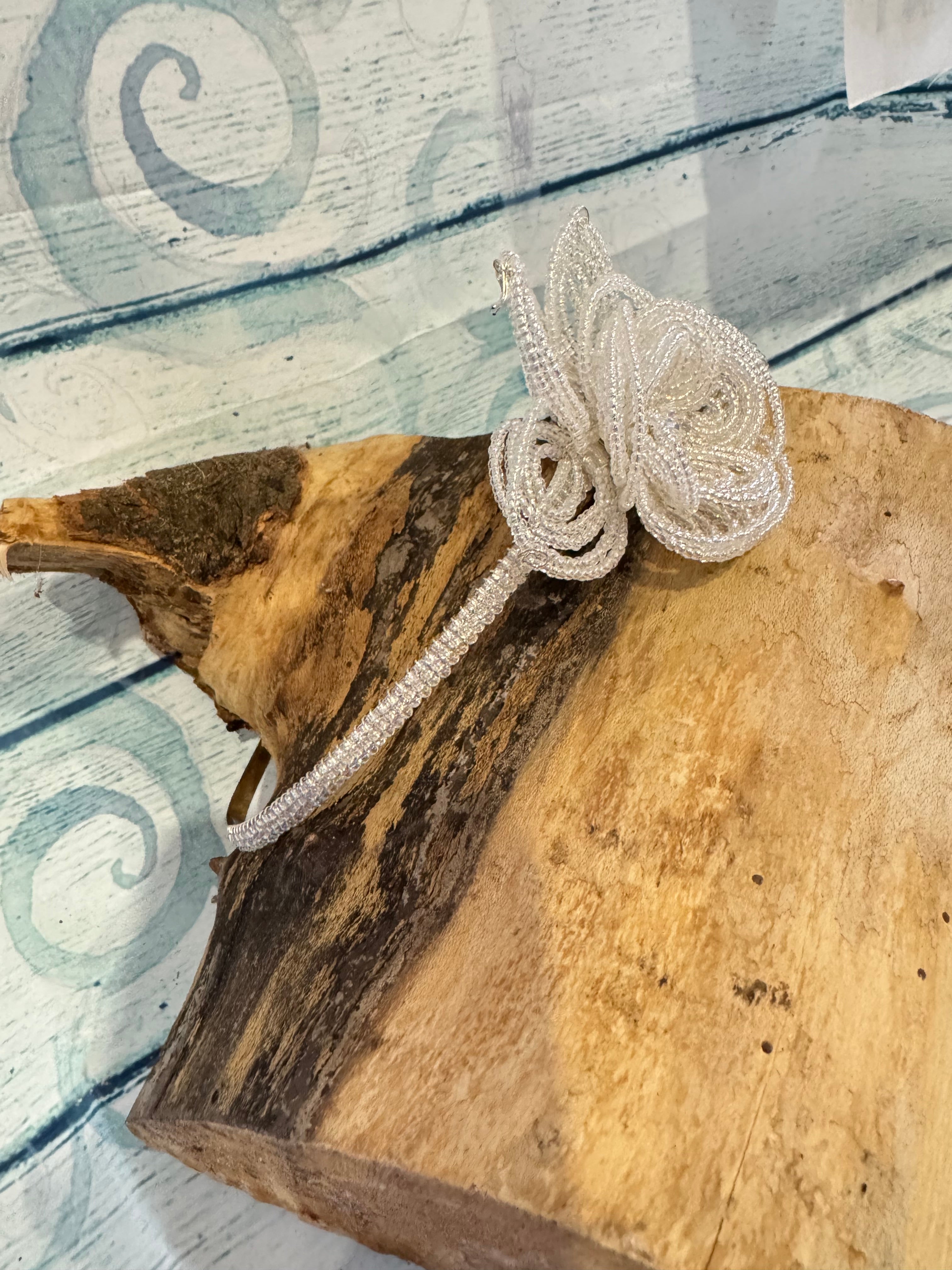 Beaded flower hair accessory