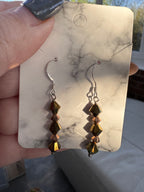 925 sterling silver Swarovski bronze earrings