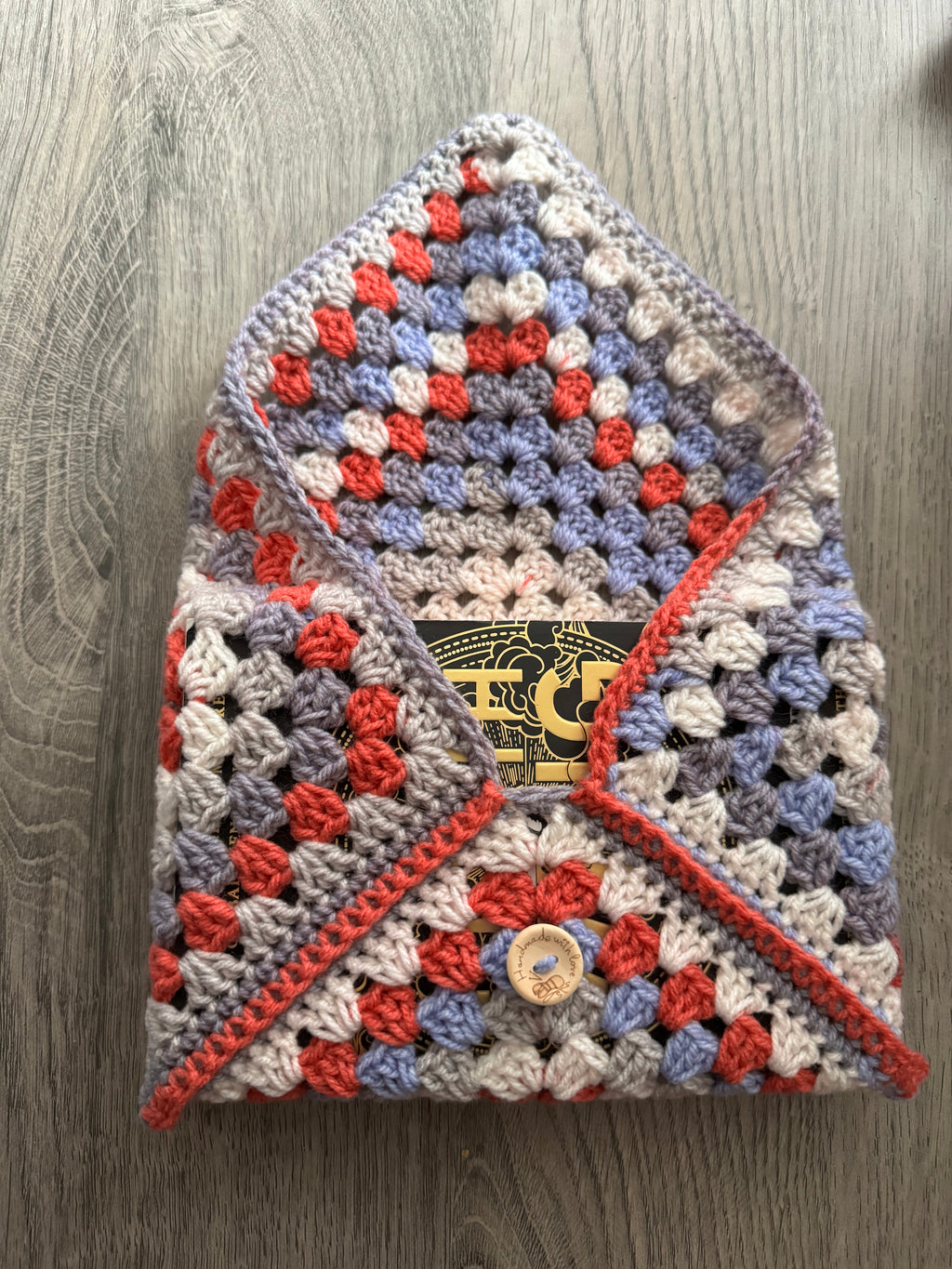 Crocheted book sleeve