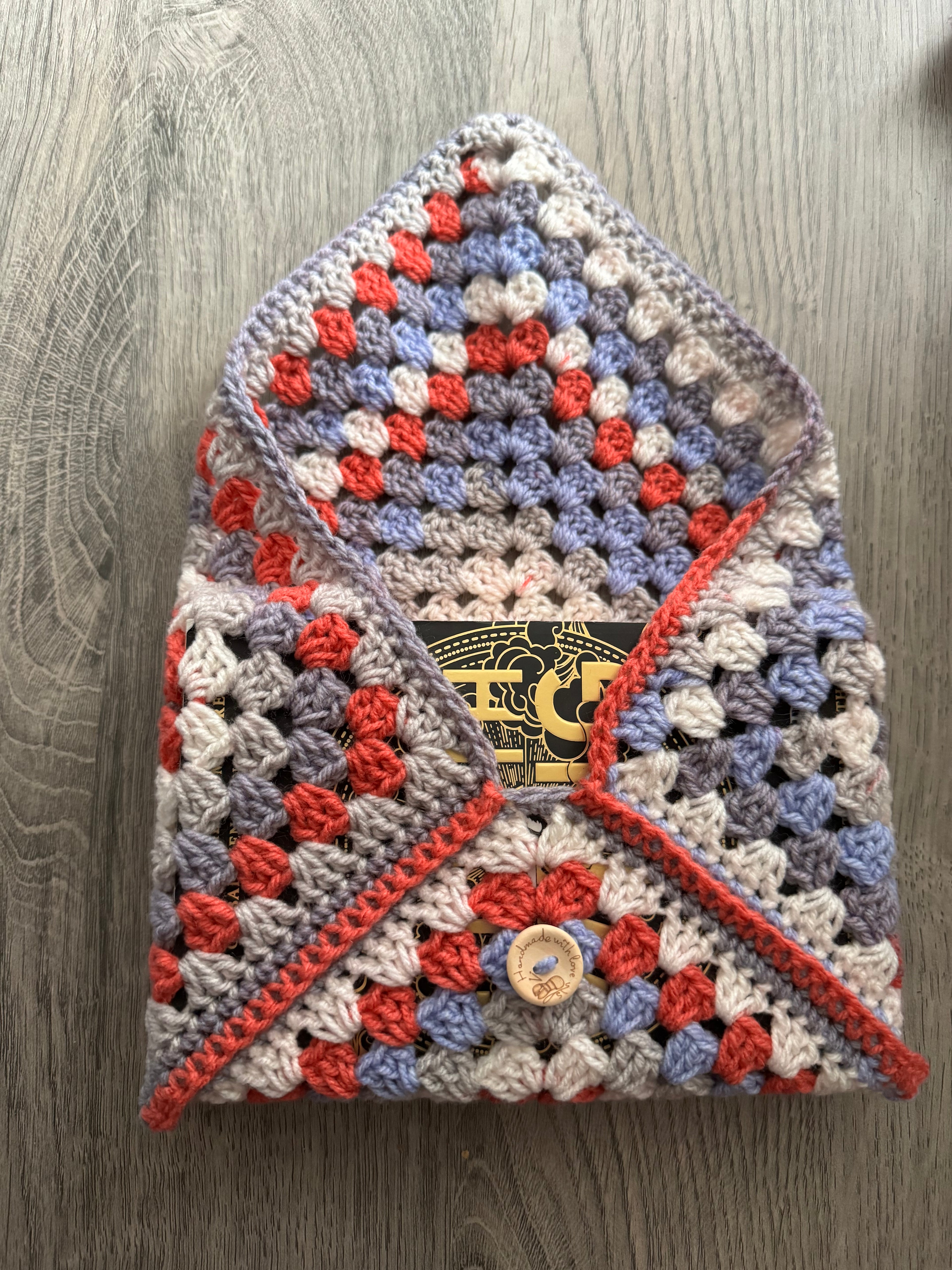 Crocheted book sleeve