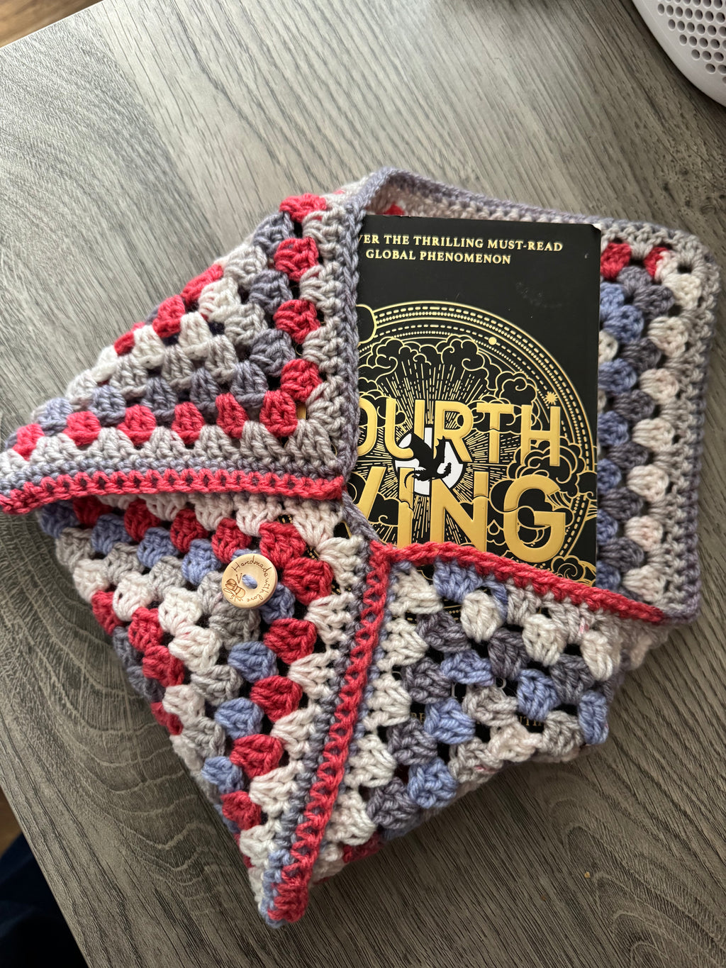 Crocheted book sleeve