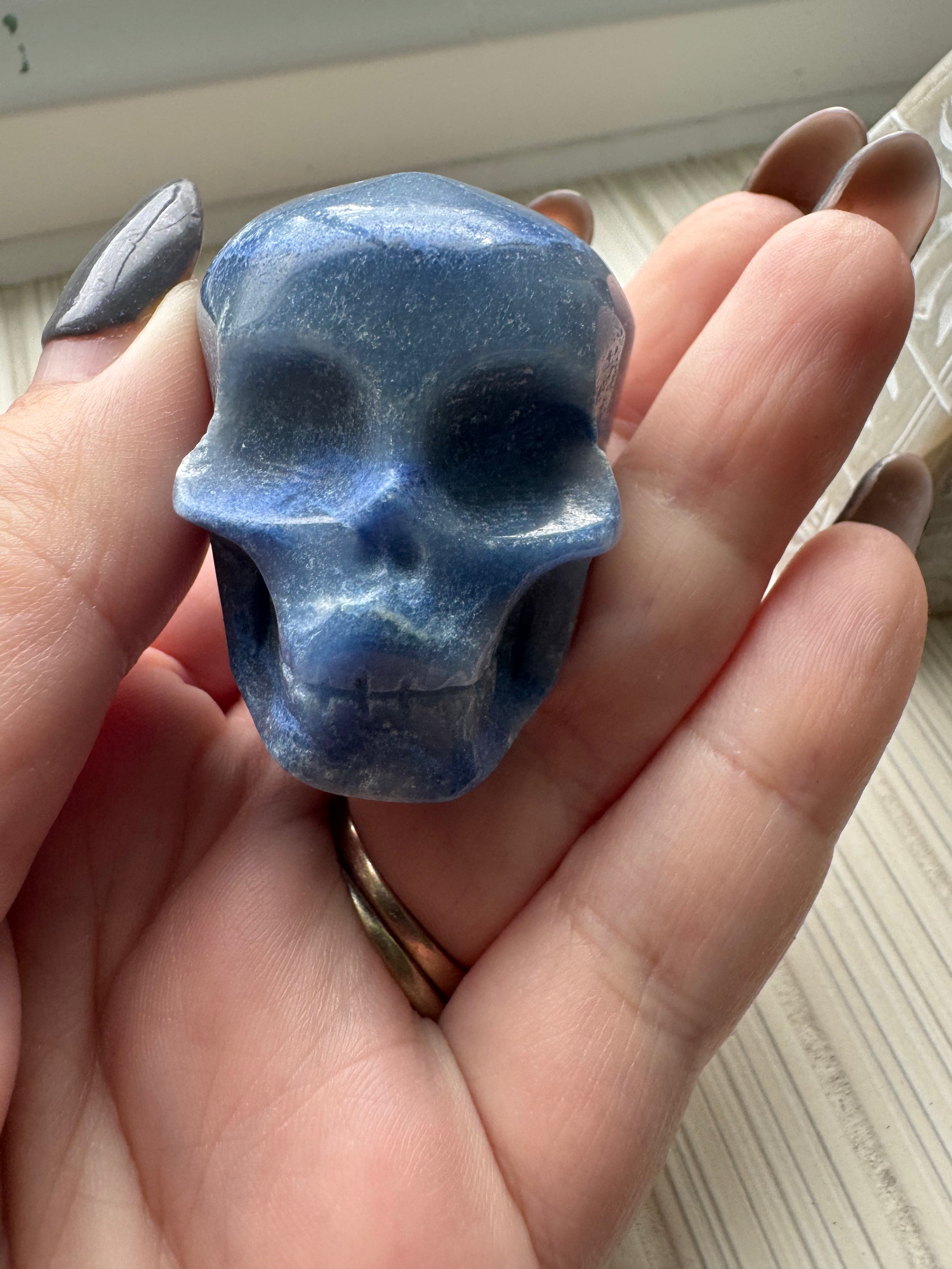 Blue Aventurine carved skull