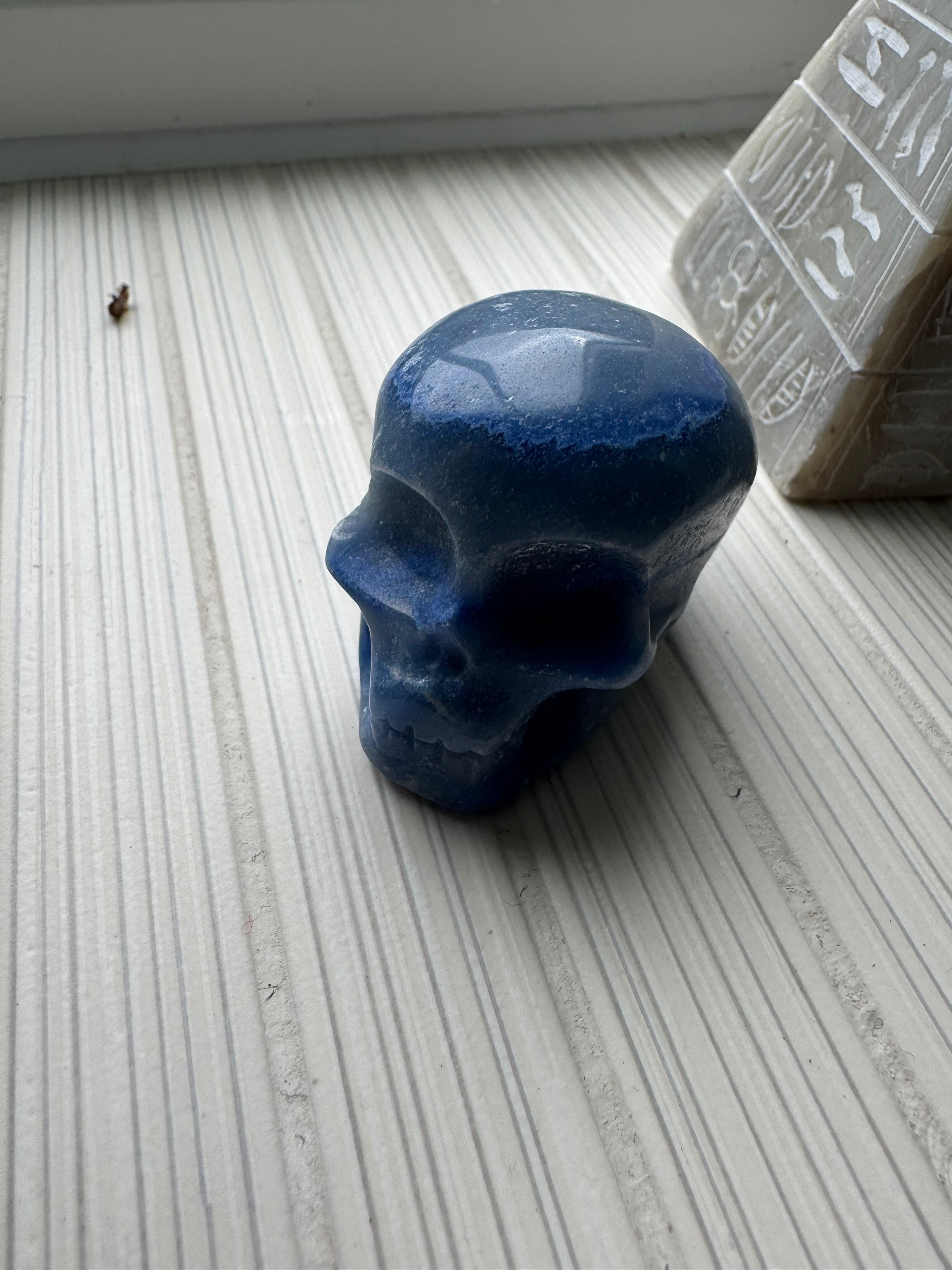 Blue Aventurine carved skull