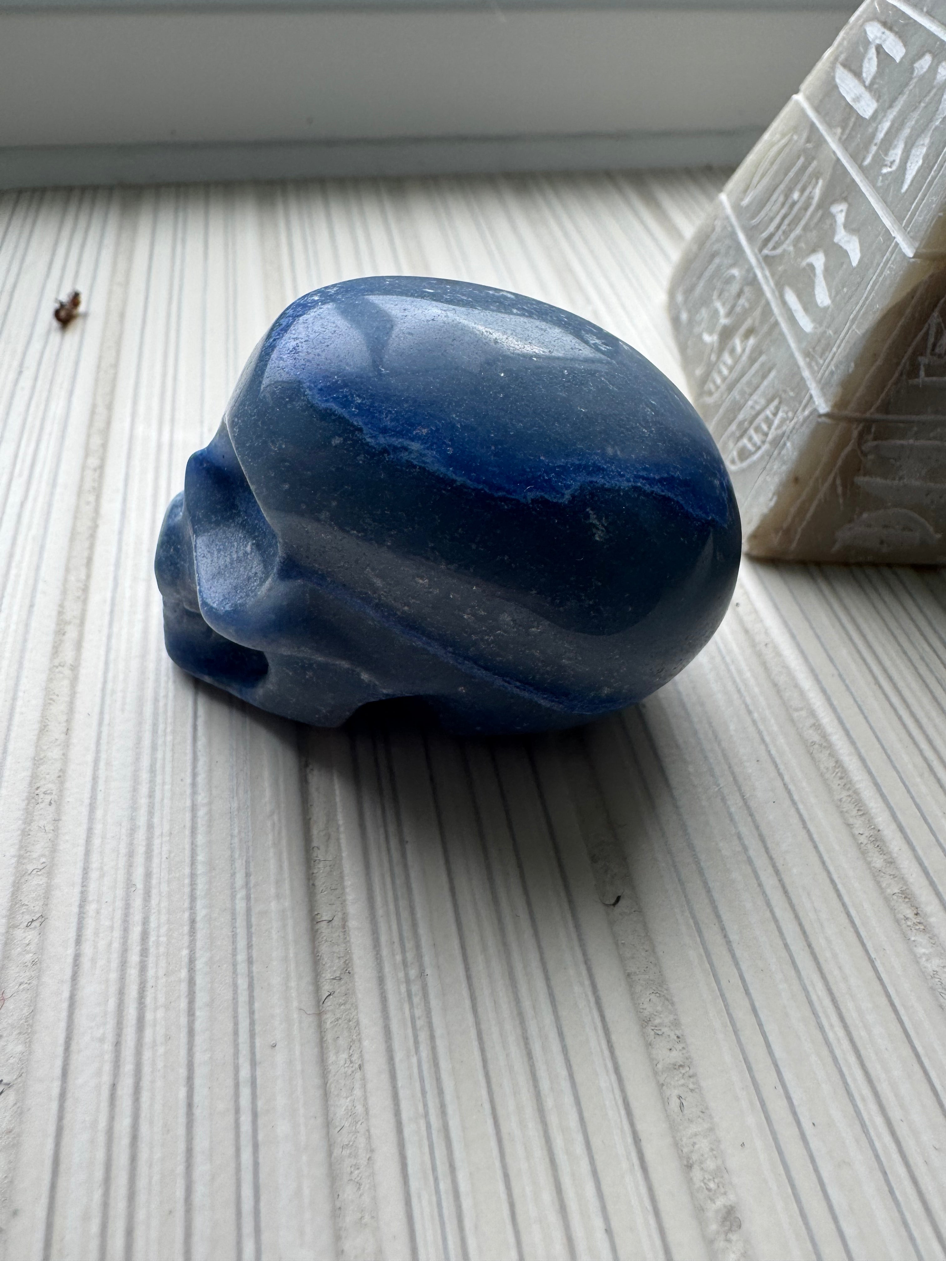 Blue Aventurine carved skull