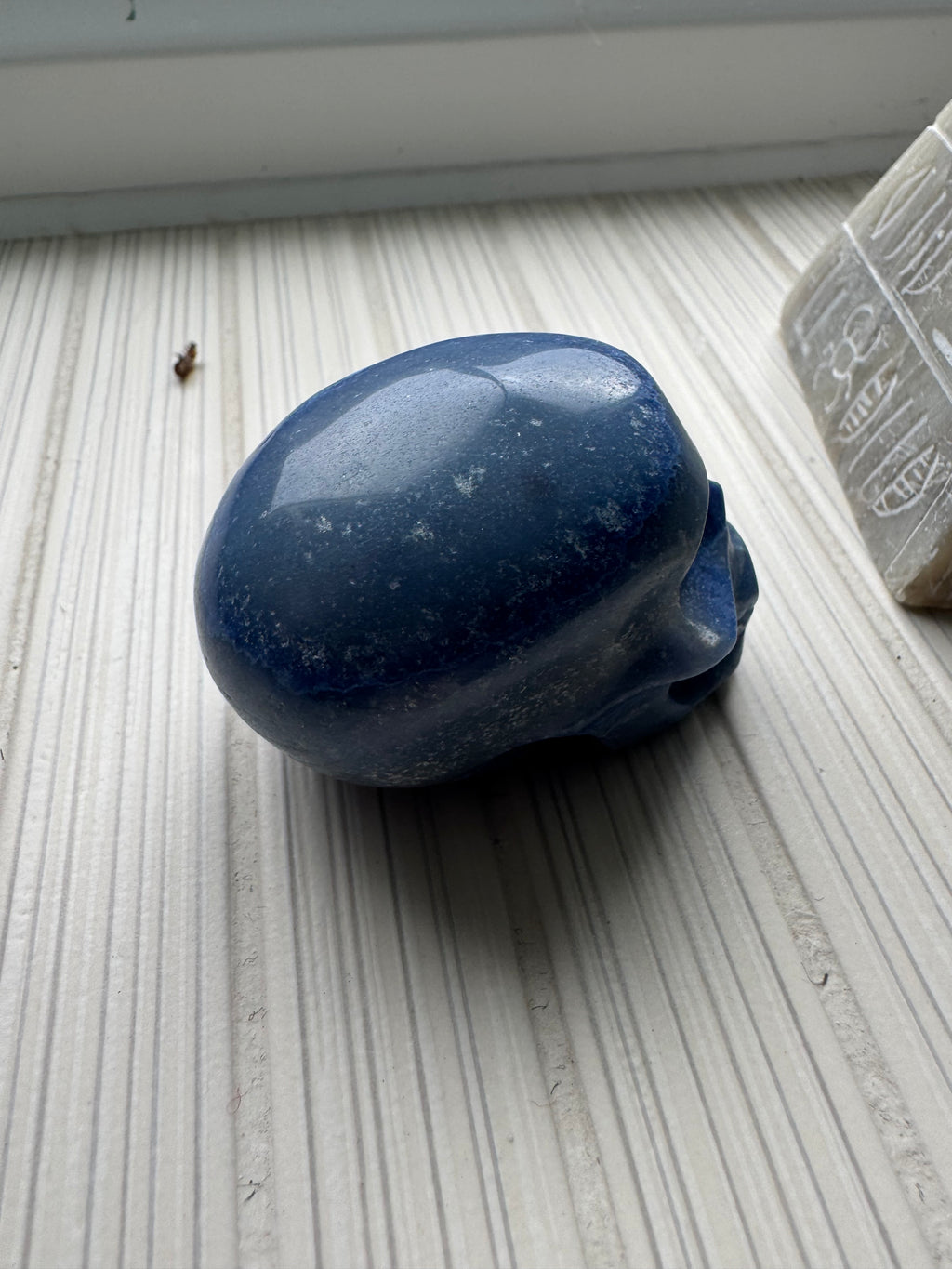 Blue Aventurine carved skull