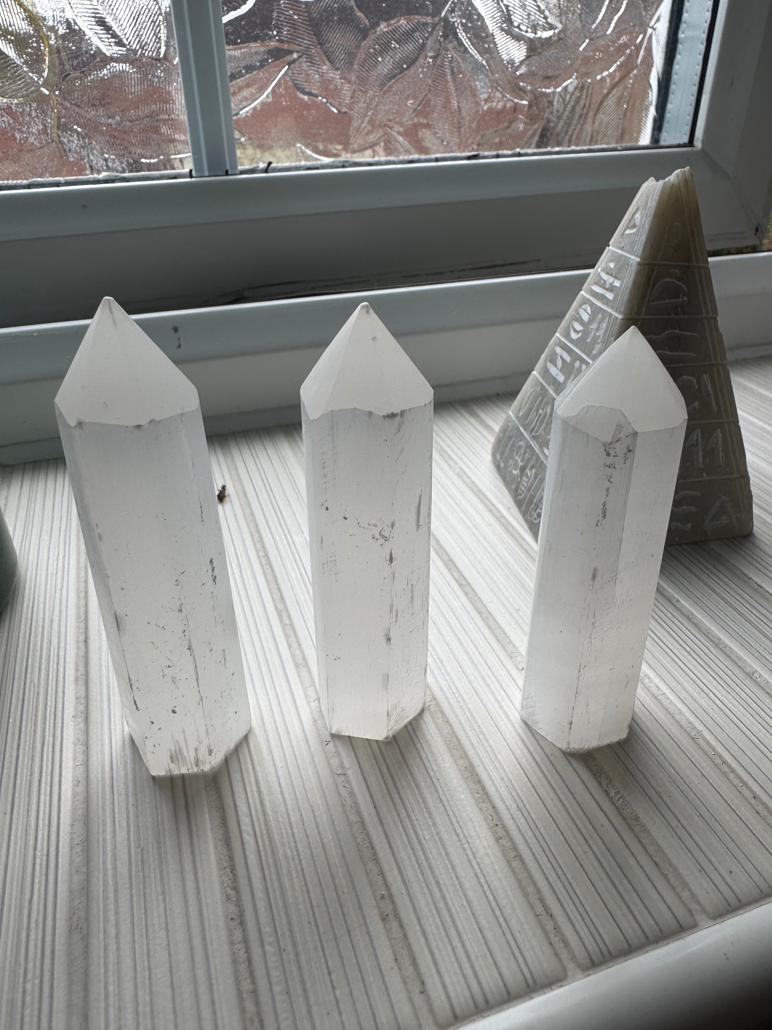 Polished selenite tower
