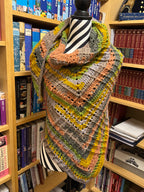 Crocheted arrow shawl