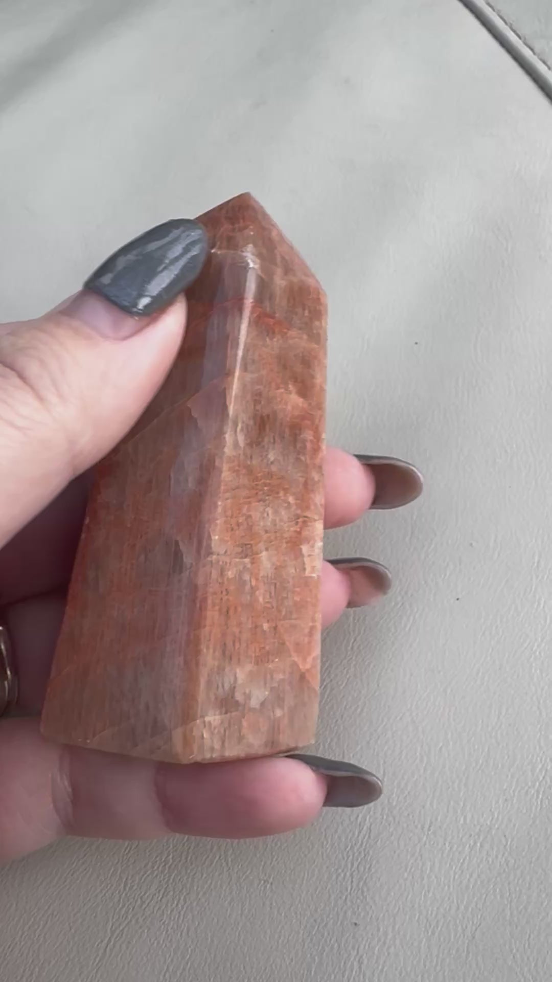 Peach moonstone crystal tower