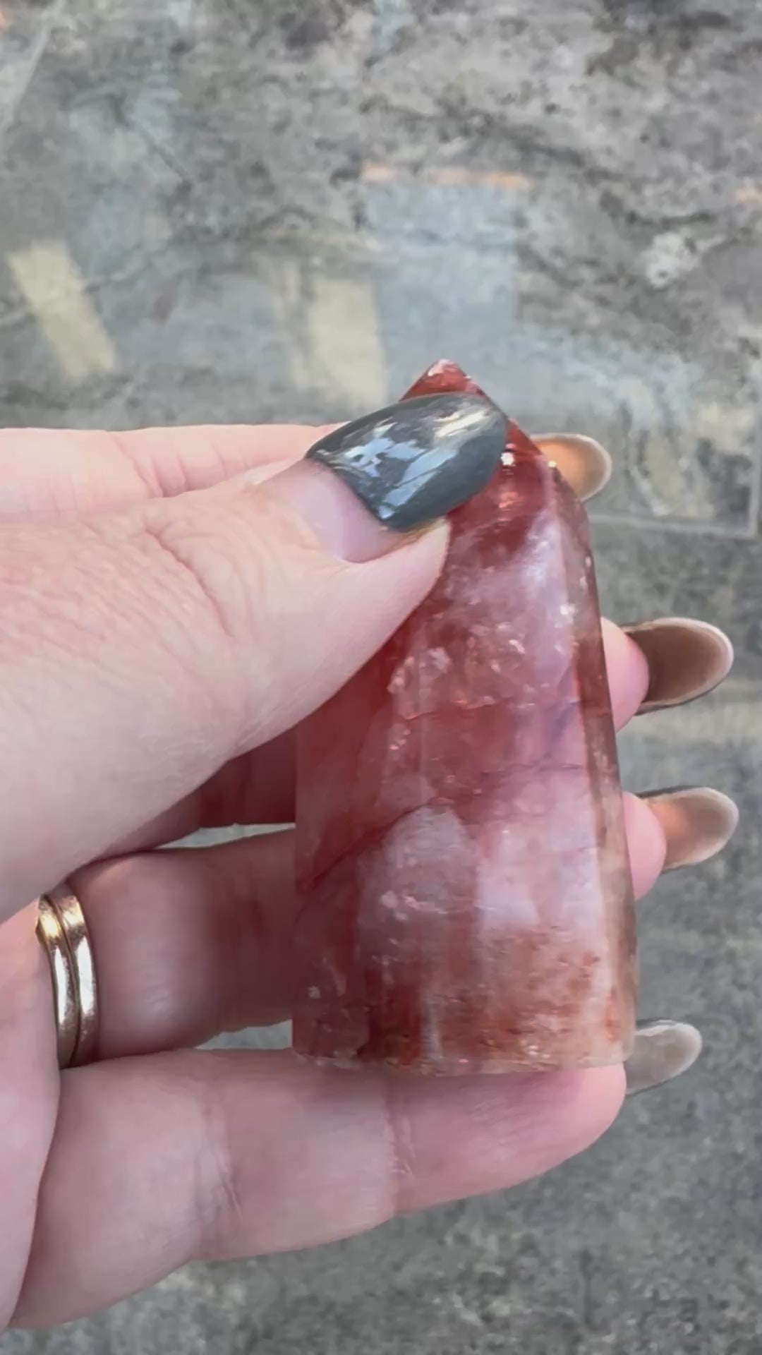 Fire quartz crystal tower