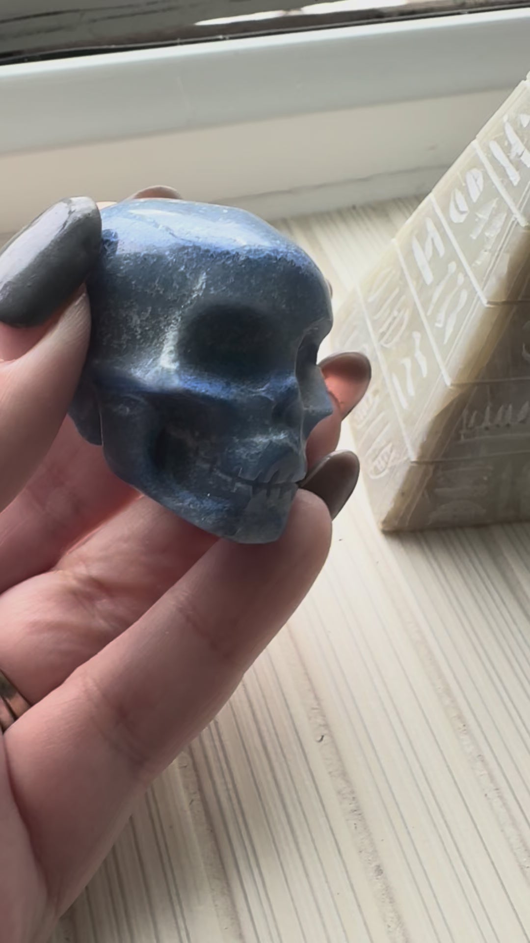 Blue Aventurine carved skull