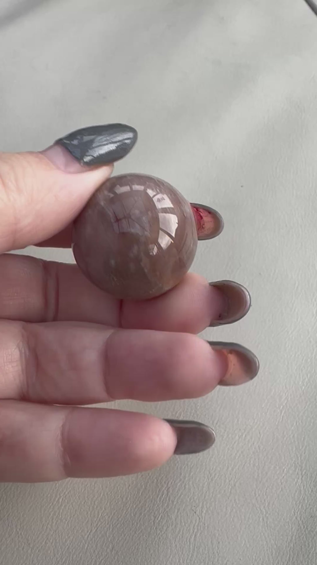 Peach moonstone sphere